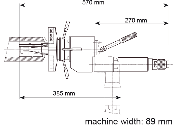 Габаритные размеры машина для торцовки трубы MF3i