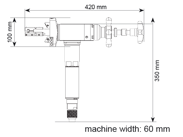 Габаритные размеры машина для торцовки трубы MF3iw