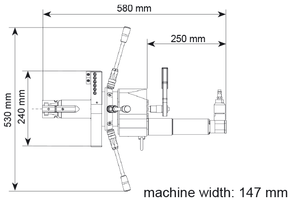 Габаритные размеры машина для торцовки трубы MF4i
